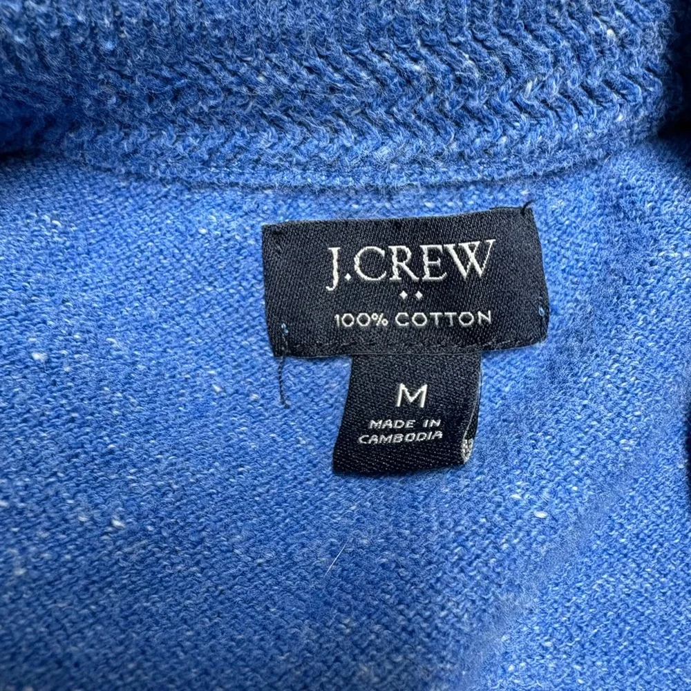 J. Crew Men's Vibrant Blue quarter Zip-Up Sweater